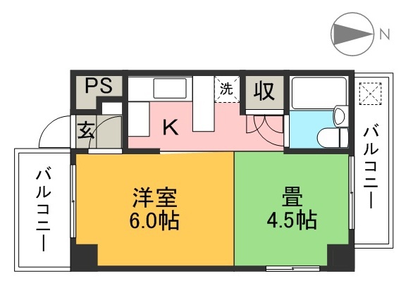 ノアハウス 406号室 間取り