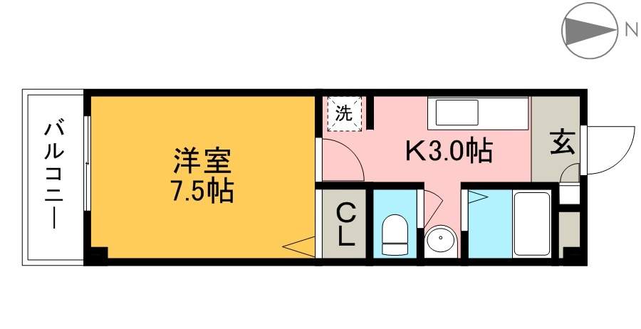 ノワール大原 206号室 間取り