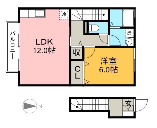 セジュール堂林　Ａ棟 202号室 間取り