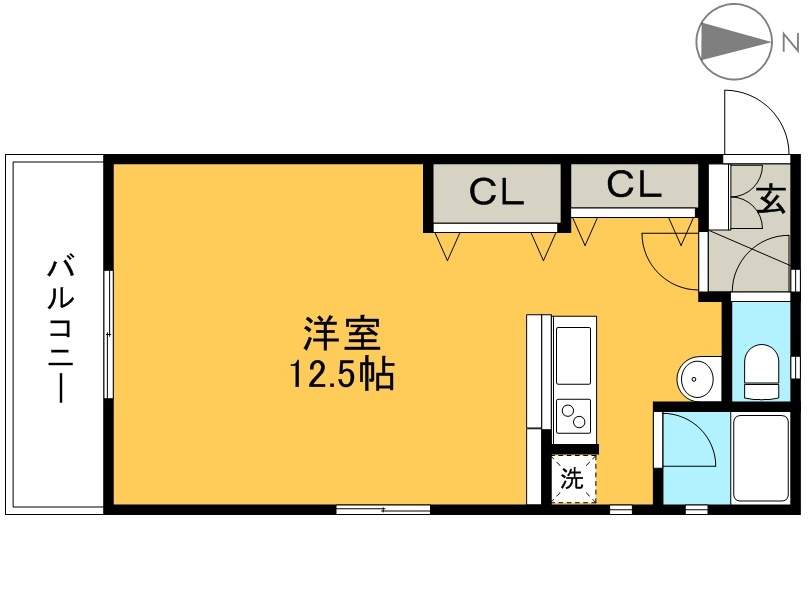 ユニティ二葉 101号室 間取り