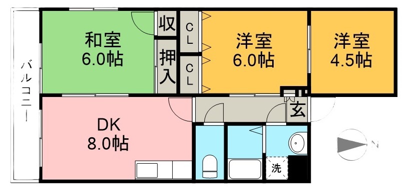 マンションリーベ 103号室 間取り