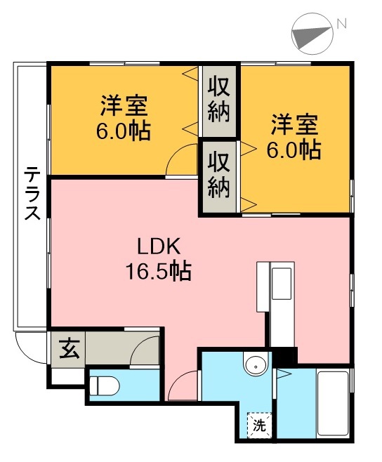 ピースフルⅡ 101号室 間取り