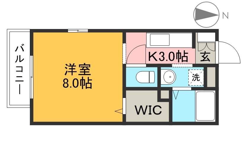 イエローコート　北棟 102号室 間取り
