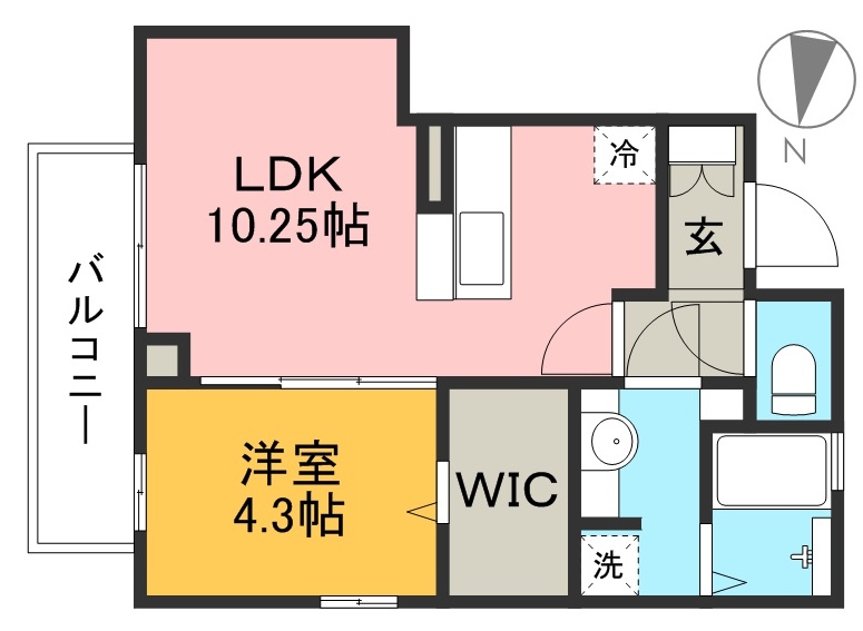 ＵＮ　ＤＥ　ＣＥＳ　ＪＯＵＲＳ 101号室 間取り