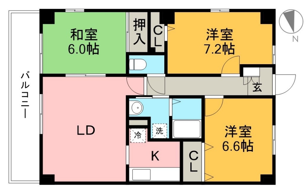 ヴィターレ百石 201号室 間取り