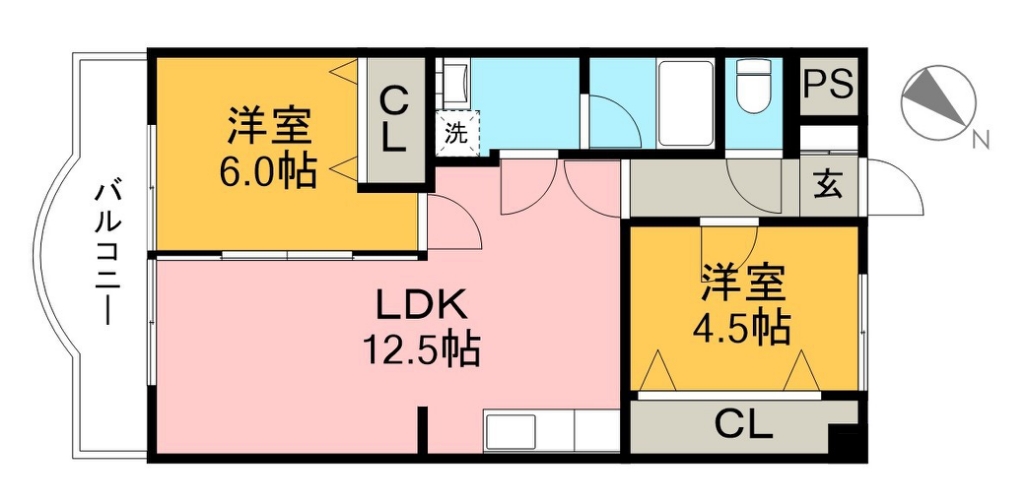 クレールシャンブル２１ 202号室 間取り