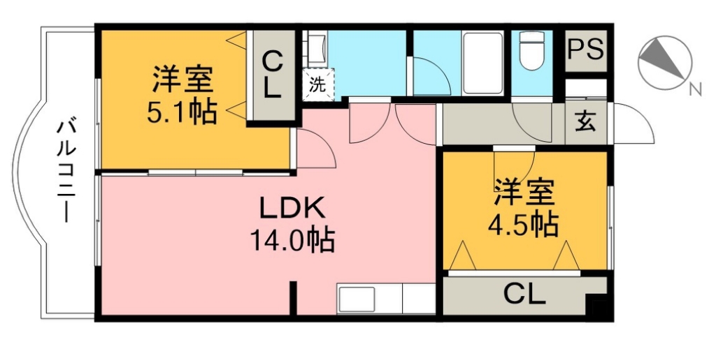 クレールシャンブル２１ 202号室 間取り