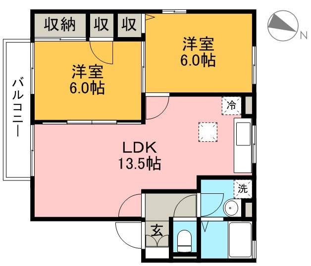 ドルフ東久万 105号室 間取り