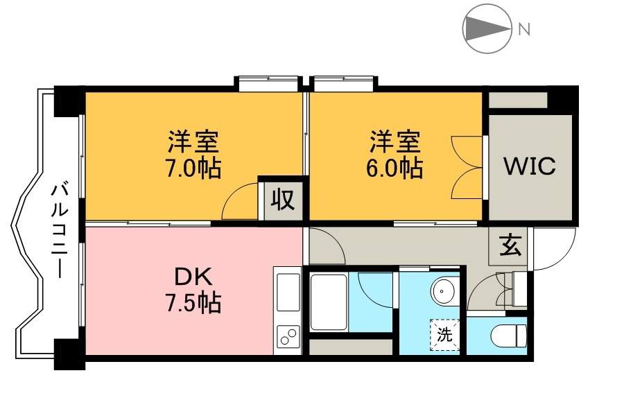 クレアフジモト 303号室 間取り