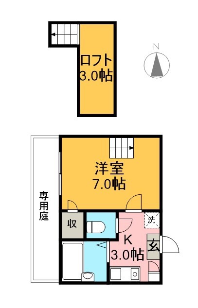 Ｊｏｉｎ　ｋ’ｓ 102号室 間取り