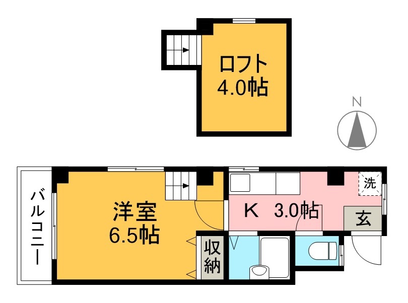 コーポさいわい 303号室 間取り
