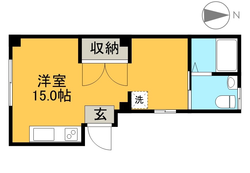 トライアングル筆山 1C号室 間取り