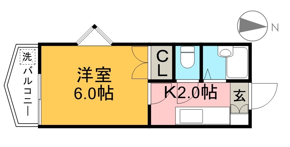 スカイプラザ新田 705号室 間取り