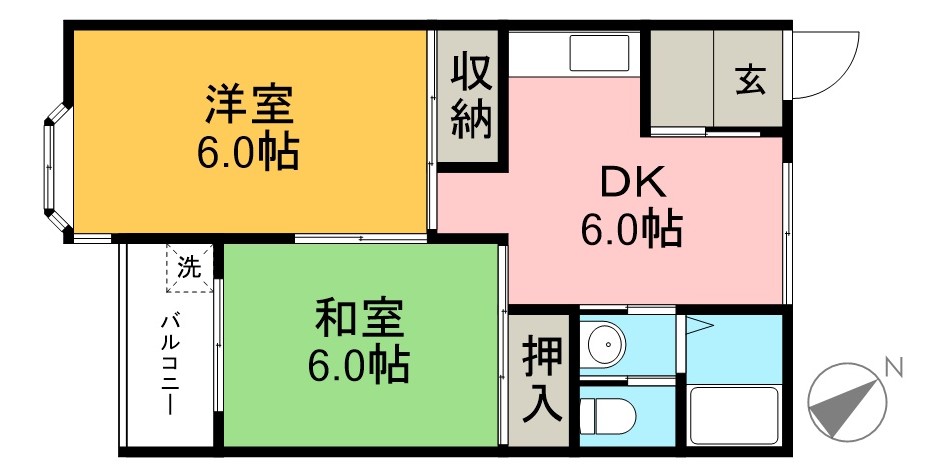 コスモハイツ高須２Ａ 302号室 間取り
