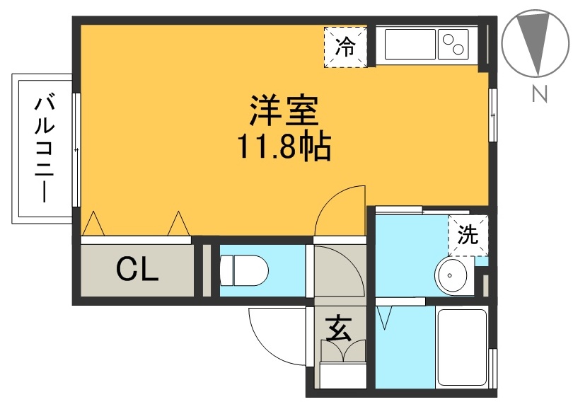 プレジオⅡ 102号室 間取り