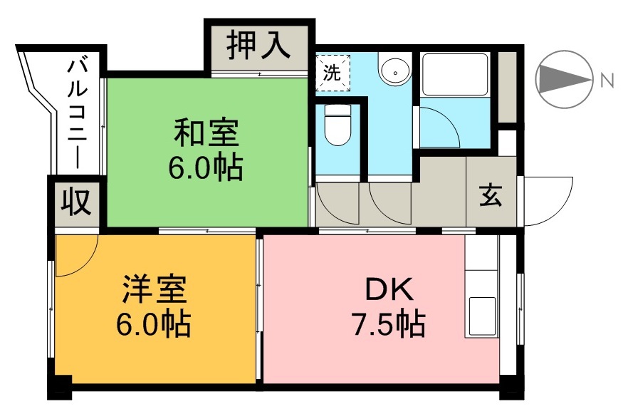 ガーデンハイツ永野Ⅰ 302号室 間取り