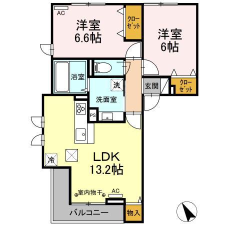 ラフォレ 101号室 間取り