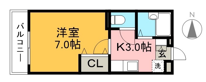 メゾン日の出町 403号室 間取り