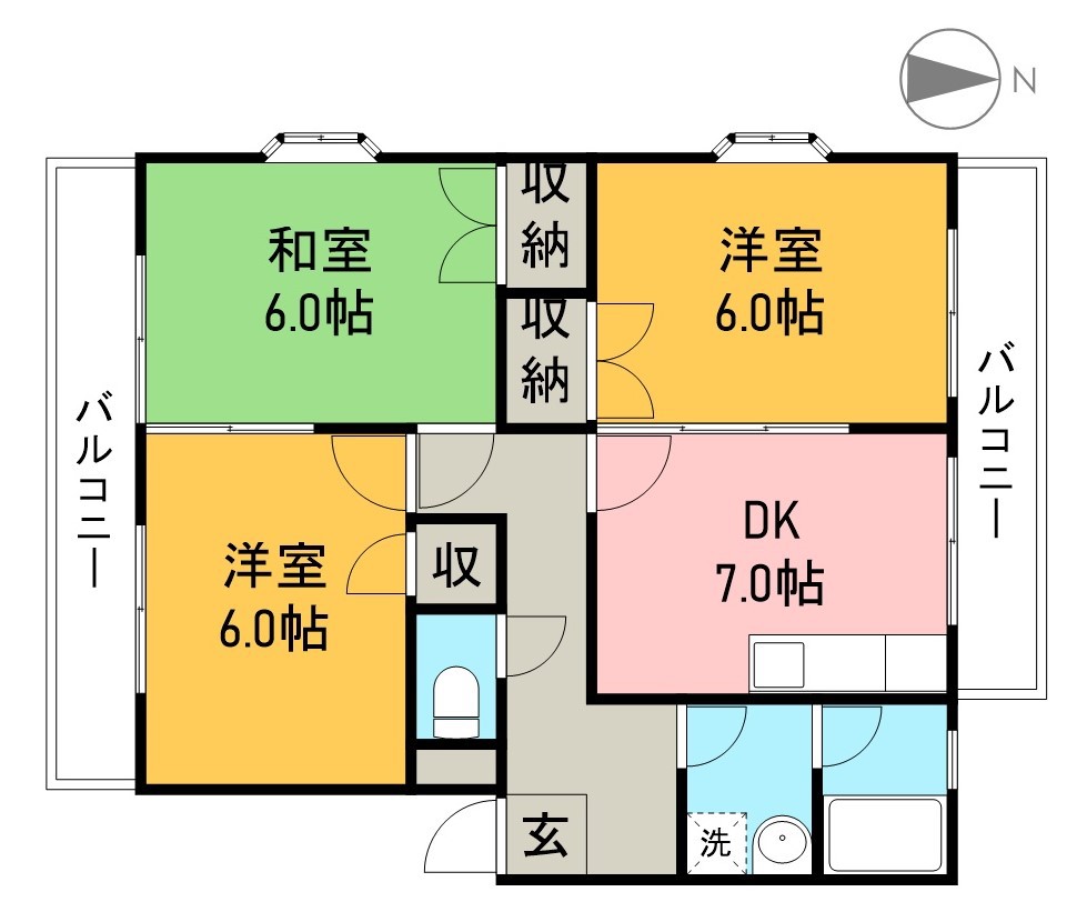 コーポあかつき 202号室 間取り