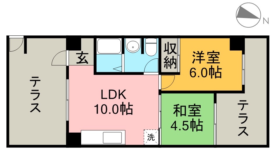 カサグレイズ 105号室 間取り