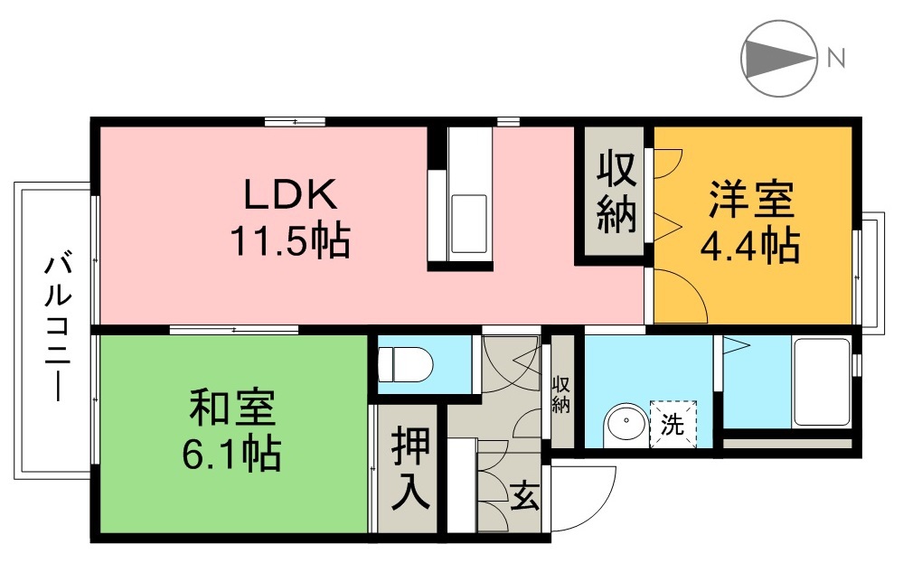 レジェンド　Ａ棟 202号室 間取り