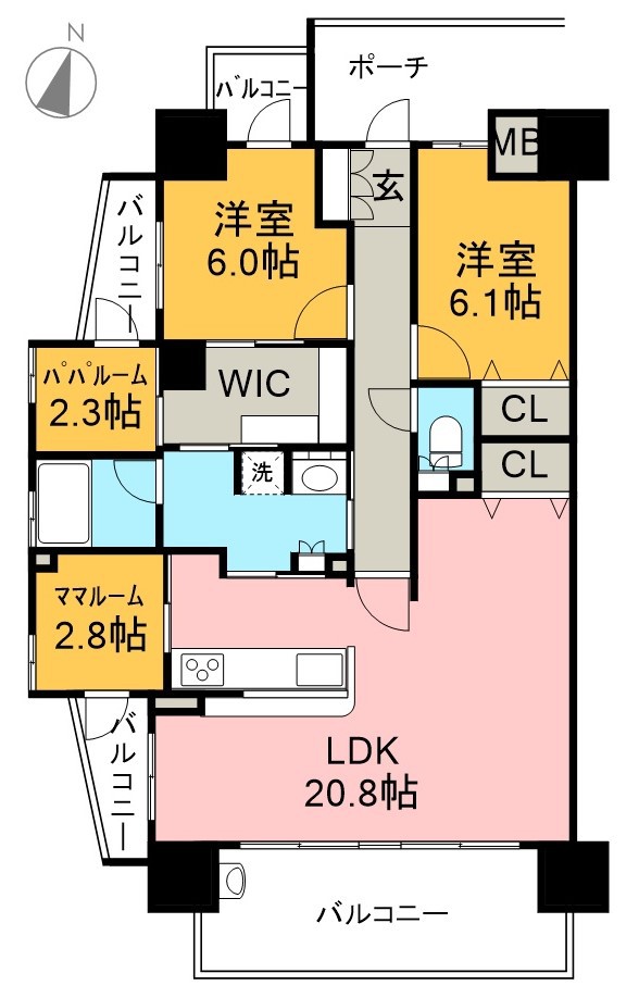アルファステイツ愛宕山Ⅱ 901号室 間取り