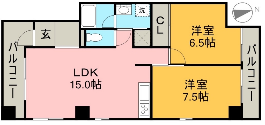 ラコント北棟 131号室 間取り