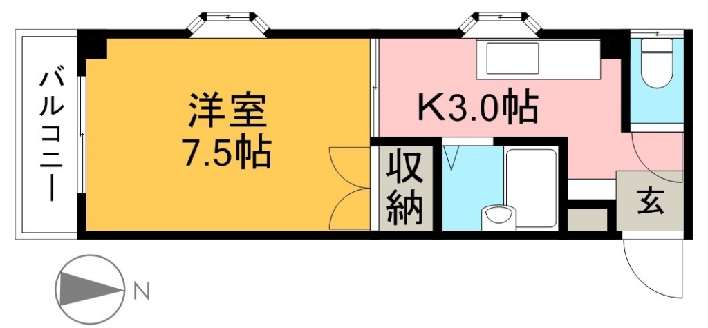 ドミール葛島 205号室 間取り