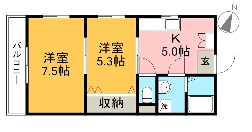 メロディーハイム愛宕山 101号室 間取り