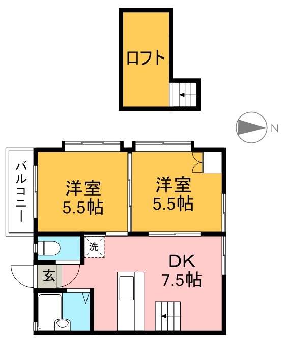 エトワール山本 203号室 間取り
