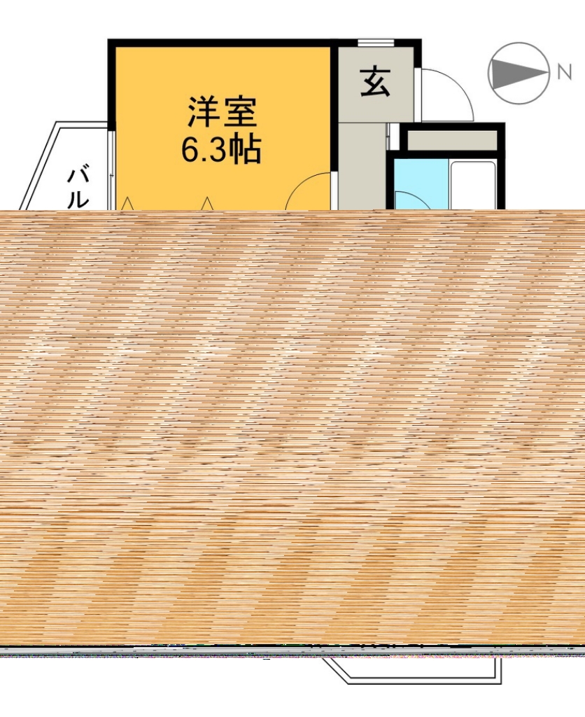 Ｓａｎｃｔｕａｒｙ 203号室 間取り