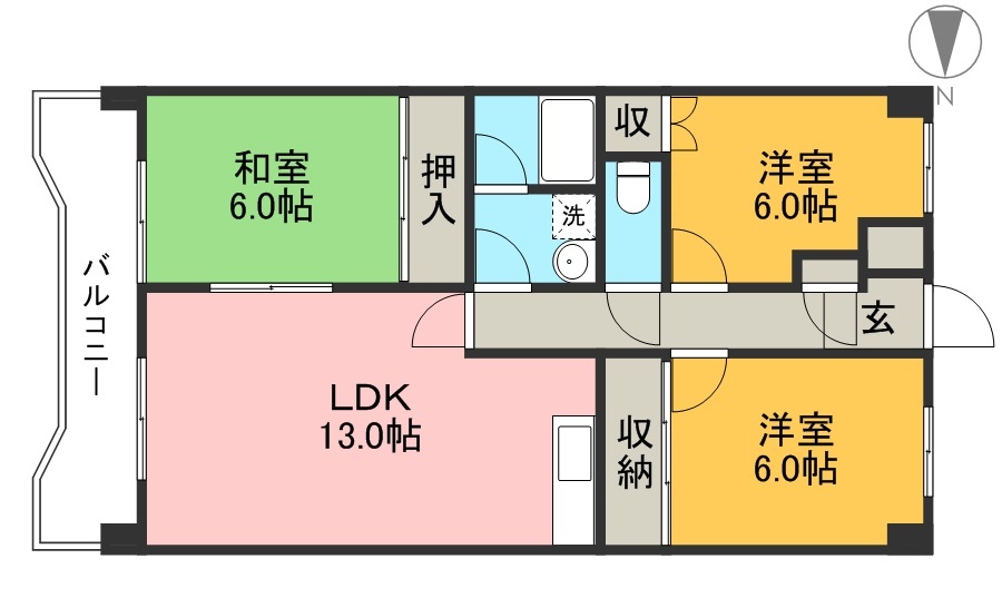 ヴィラソレイユ 202号室 間取り