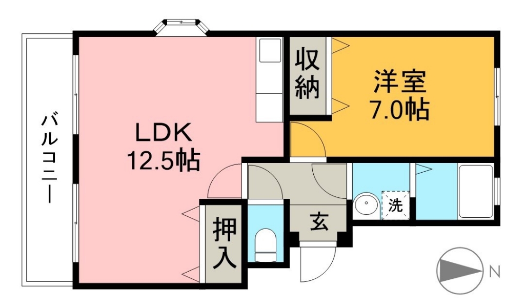 コーポ一宮Ⅰ 105号室 間取り