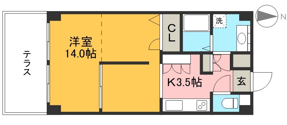 ＥＸＴ　Ｂ棟 103号室 間取り