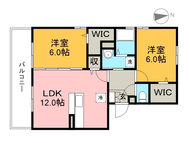 Ｒａｋｕｒａ・ＡＴＡＧＯ 302号室 間取り