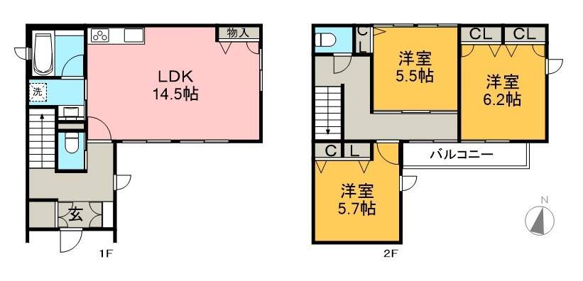 鴨部戸建 間取り