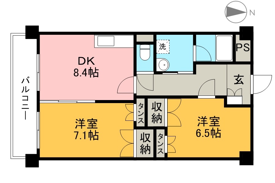 ノースリバーⅡ 407号室 間取り