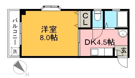 メゾンレーヴ高須 208号室 間取り