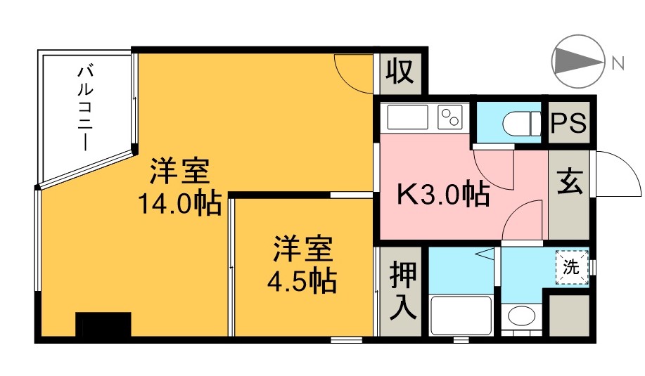 ＨＡＢＩＴ　北棟 401号室 間取り