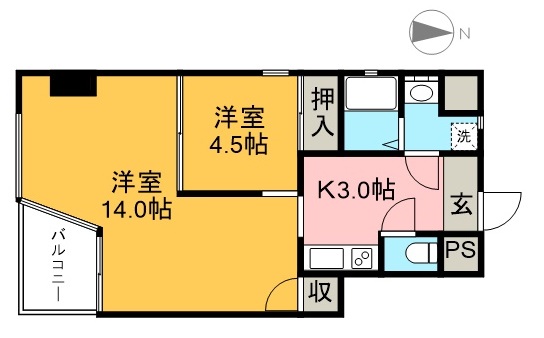 ＨＡＢＩＴ　北棟 202号室 間取り