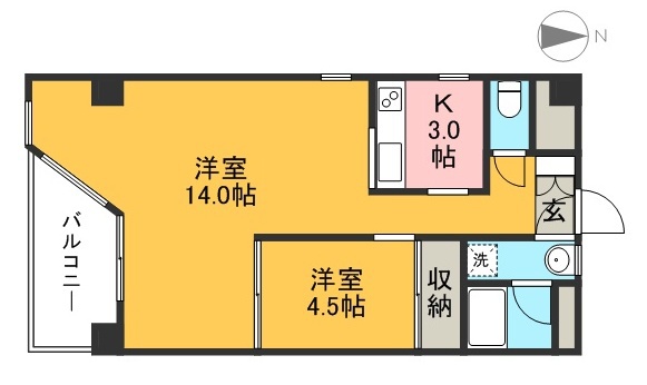 ＨＡＢＩＴ　南棟 205号室 間取り