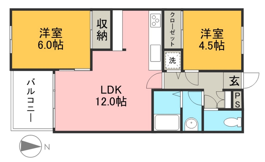 桜ハウス 201号室 間取り