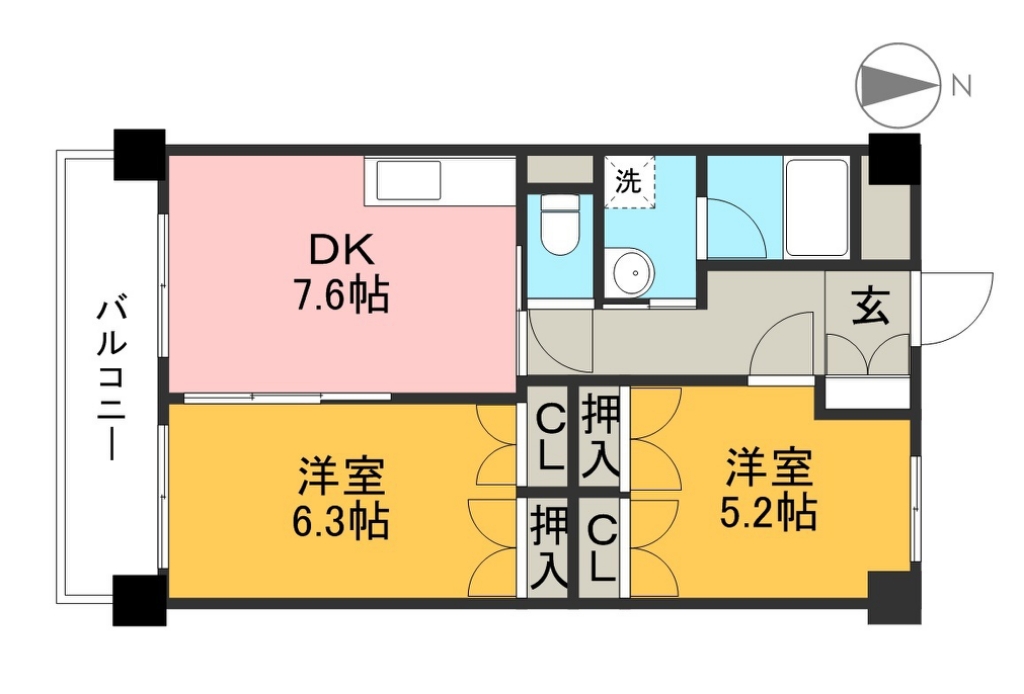 ノースリバーⅡ 405号室 間取り