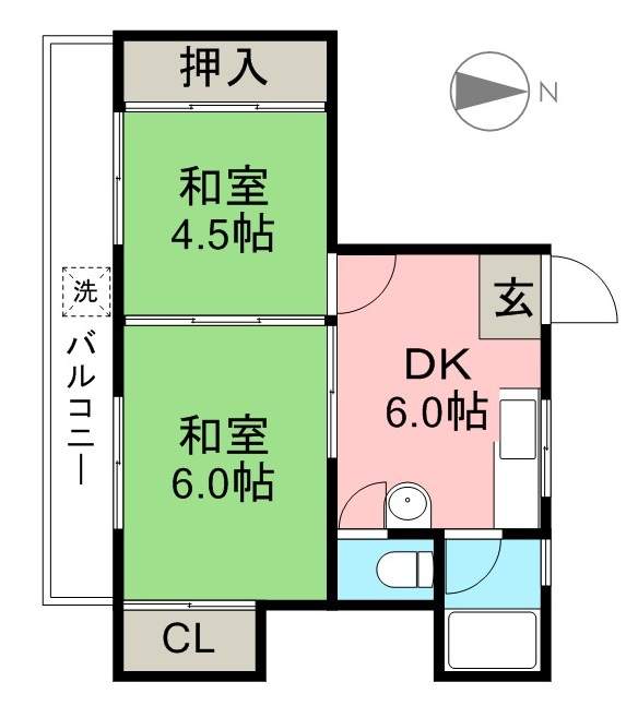 コーポ上町 202号室 間取り