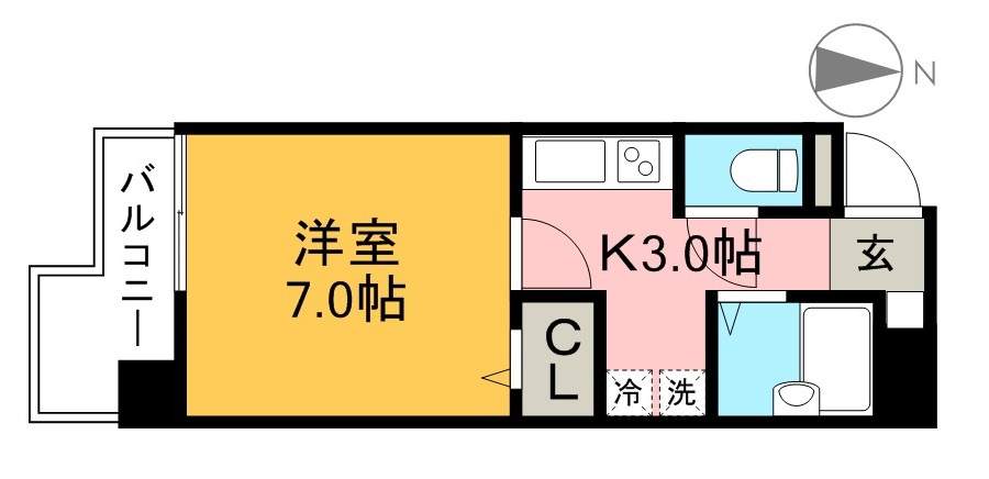 ＧｒａｎｄＣｏｕｒｔ鷹匠町 501号室 間取り