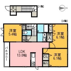 シャーメゾン初月　Ａ棟 202号室 間取り