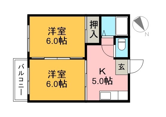 長崎ハイツ 202号室 間取り