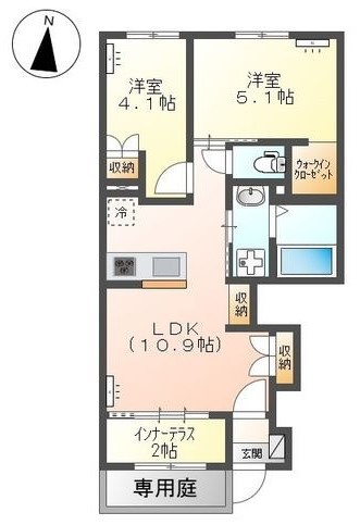 （仮）福井東町アパートⅠ 103号室 間取り