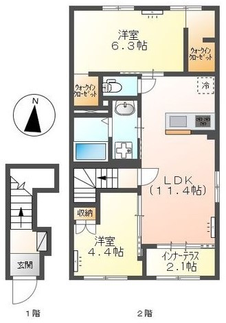 （仮）福井東町アパートⅠ 203号室 間取り