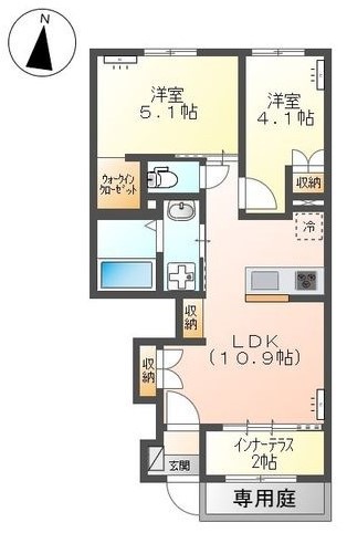 （仮）福井東町アパートⅡ 105号室 間取り